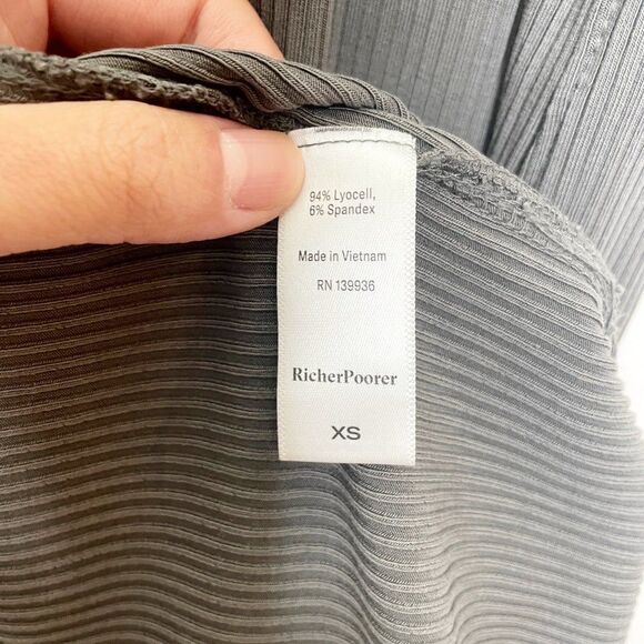 Richer Poorer Ribbed Column Maxi Dress Dark Gray Size XS High Neck Sleeveless - Picture 7 of 7